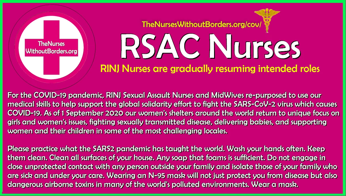 RSAC Nurses resuming women's shelter and clinic roles